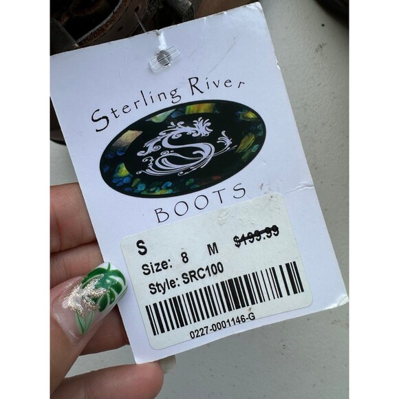 Sterling River Style SRC100 Rustic Genuine Leather Ankle Cowboy Boot Booties 8M - Picture 8 of 8